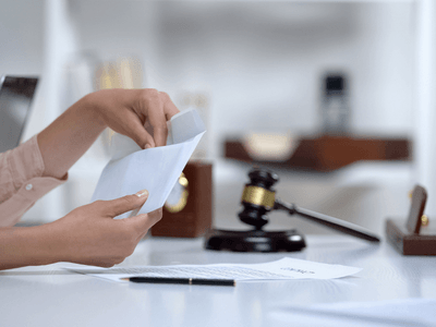 One member of the divorce party opening her first alimony payment