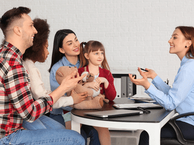 Find An Adoption Lawyer Near You 3 Adoption Lawyer meeting with potential adoptive family