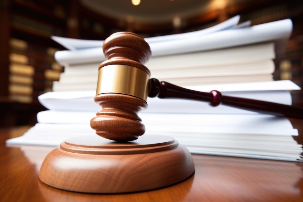 Gavel in a court room representing a court proceeding