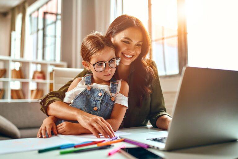 Mom consulting with a family law attorney virtually to file for custody of her child